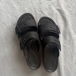 CROCS Black Platform Slide Sandals